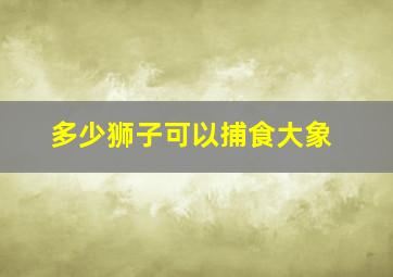 多少狮子可以捕食大象