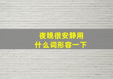 夜晚很安静用什么词形容一下