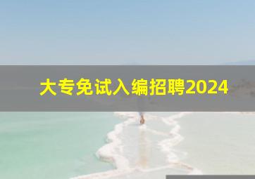 大专免试入编招聘2024