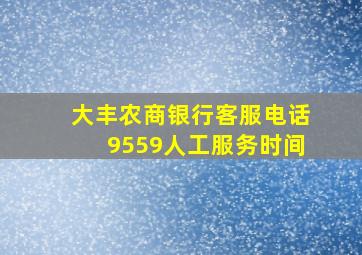 大丰农商银行客服电话9559人工服务时间