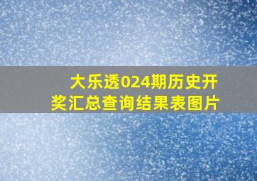 大乐透024期历史开奖汇总查询结果表图片