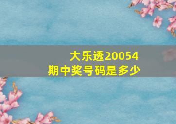 大乐透20054期中奖号码是多少