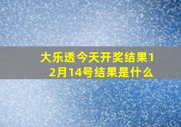 大乐透今天开奖结果12月14号结果是什么