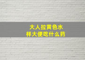 大人拉黄色水样大便吃什么药