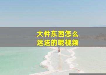 大件东西怎么运送的呢视频