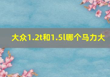 大众1.2t和1.5l哪个马力大