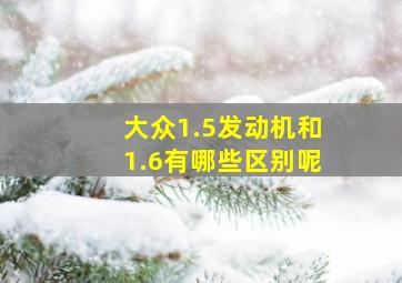 大众1.5发动机和1.6有哪些区别呢