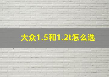 大众1.5和1.2t怎么选