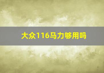 大众116马力够用吗