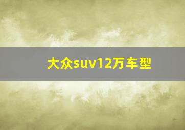 大众suv12万车型