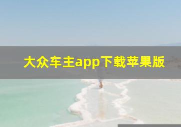 大众车主app下载苹果版