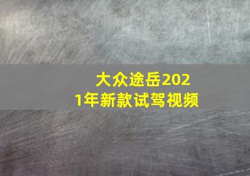 大众途岳2021年新款试驾视频