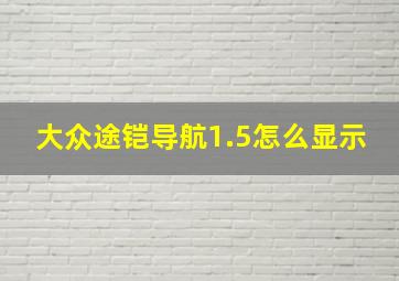 大众途铠导航1.5怎么显示