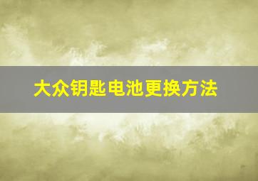 大众钥匙电池更换方法