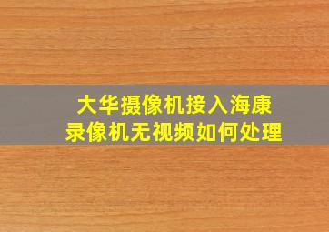 大华摄像机接入海康录像机无视频如何处理