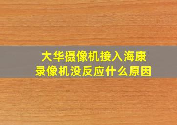 大华摄像机接入海康录像机没反应什么原因