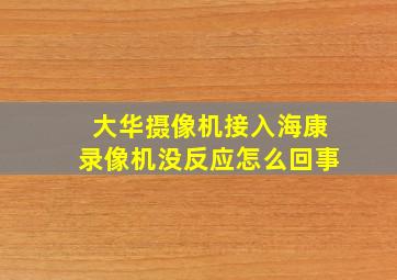 大华摄像机接入海康录像机没反应怎么回事