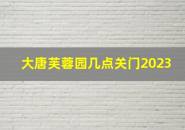 大唐芙蓉园几点关门2023