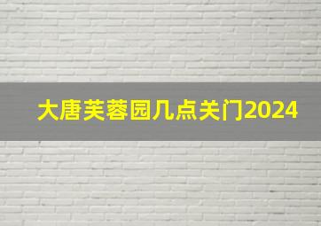 大唐芙蓉园几点关门2024