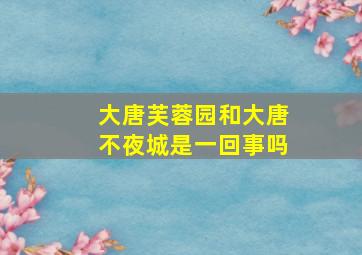 大唐芙蓉园和大唐不夜城是一回事吗