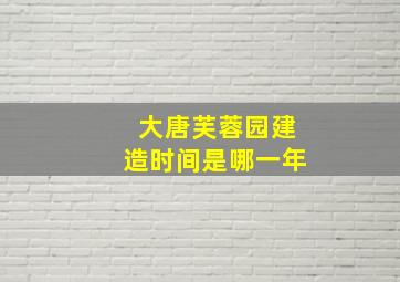 大唐芙蓉园建造时间是哪一年