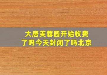 大唐芙蓉园开始收费了吗今天封闭了吗北京