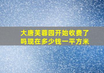 大唐芙蓉园开始收费了吗现在多少钱一平方米