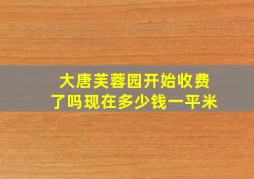 大唐芙蓉园开始收费了吗现在多少钱一平米