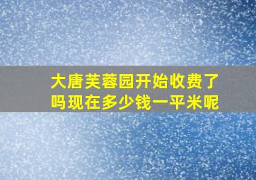 大唐芙蓉园开始收费了吗现在多少钱一平米呢