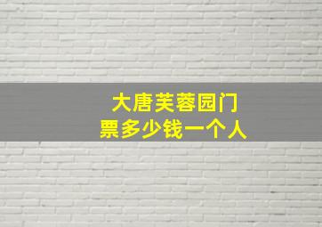 大唐芙蓉园门票多少钱一个人