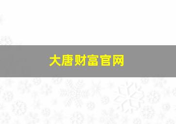 大唐财富官网