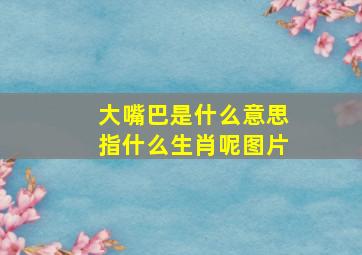 大嘴巴是什么意思指什么生肖呢图片