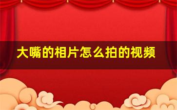 大嘴的相片怎么拍的视频