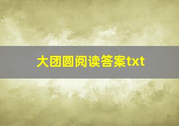 大团圆阅读答案txt