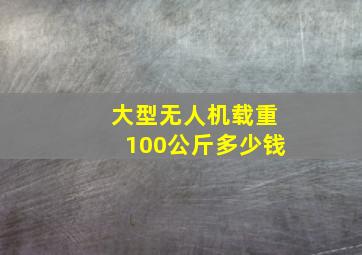 大型无人机载重100公斤多少钱