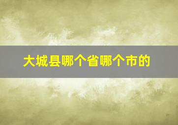 大城县哪个省哪个市的