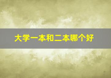 大学一本和二本哪个好