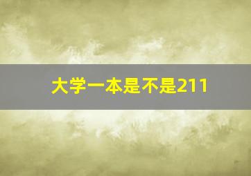 大学一本是不是211