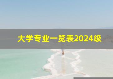 大学专业一览表2024级