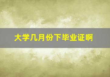 大学几月份下毕业证啊