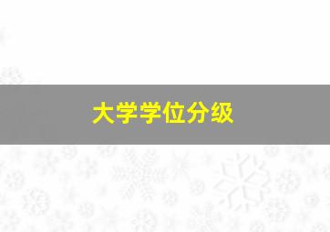 大学学位分级