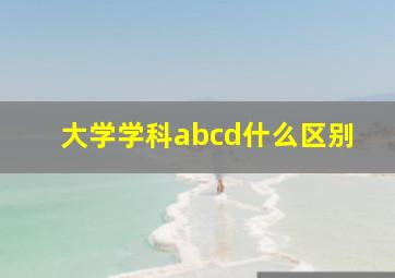 大学学科abcd什么区别