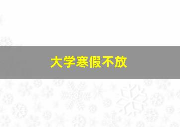 大学寒假不放