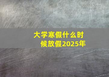 大学寒假什么时候放假2025年