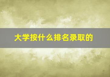 大学按什么排名录取的