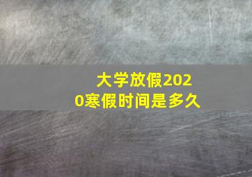 大学放假2020寒假时间是多久