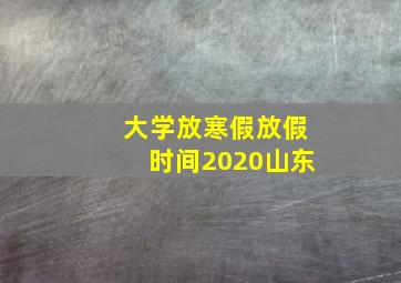 大学放寒假放假时间2020山东