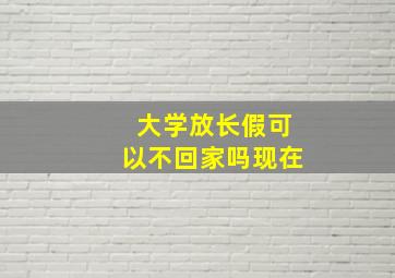 大学放长假可以不回家吗现在