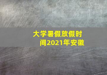 大学暑假放假时间2021年安徽