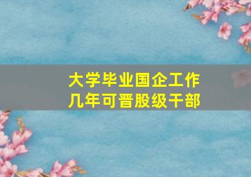 大学毕业国企工作几年可晋股级干部